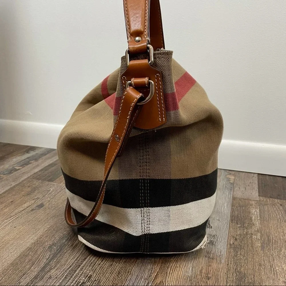BURBERRY CANVAS MEGA CHECK MEDIUM ASHBY HOBO